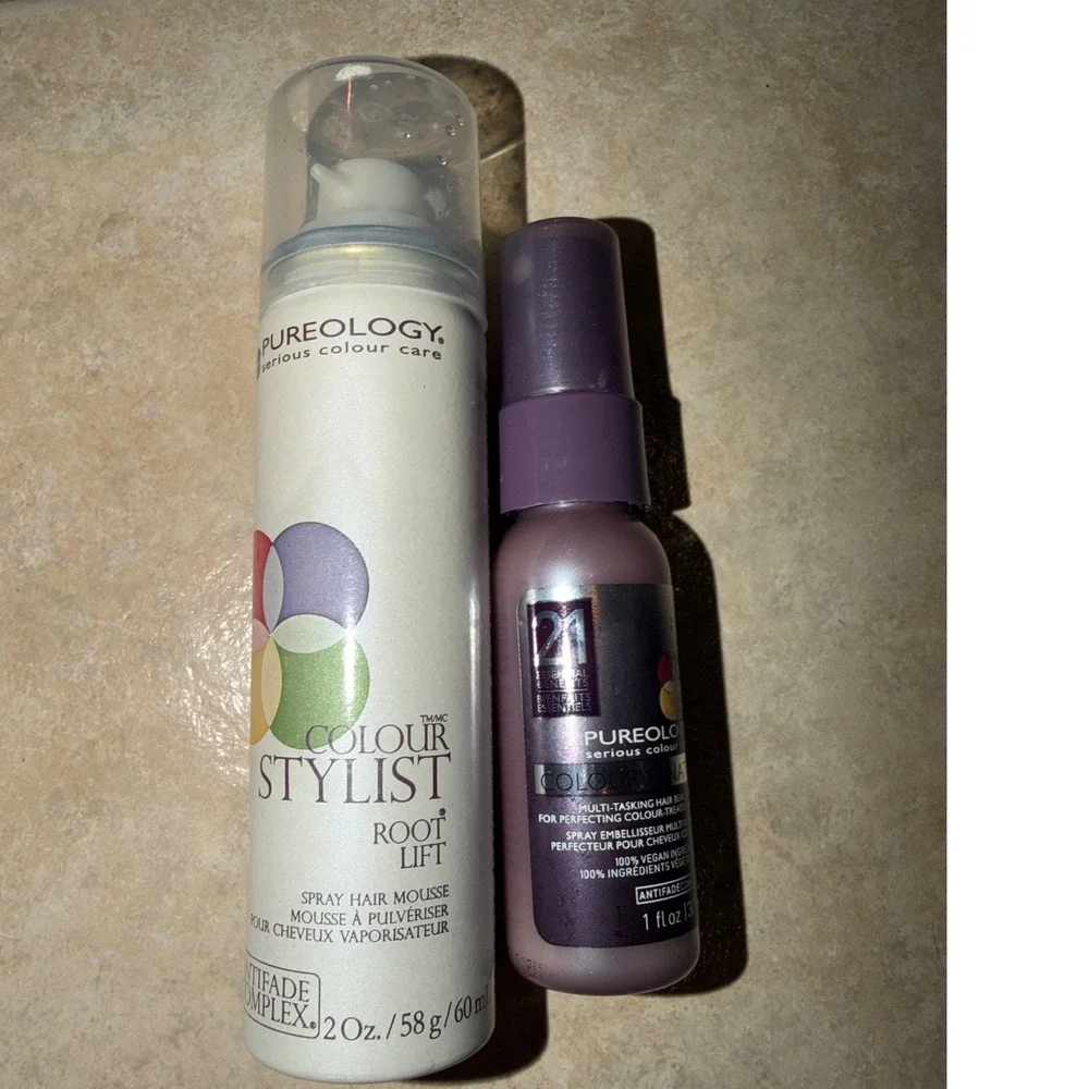 Pureology Hair Root Lift Mousse Colour and Fanatic Spray leave in travel‎ hair